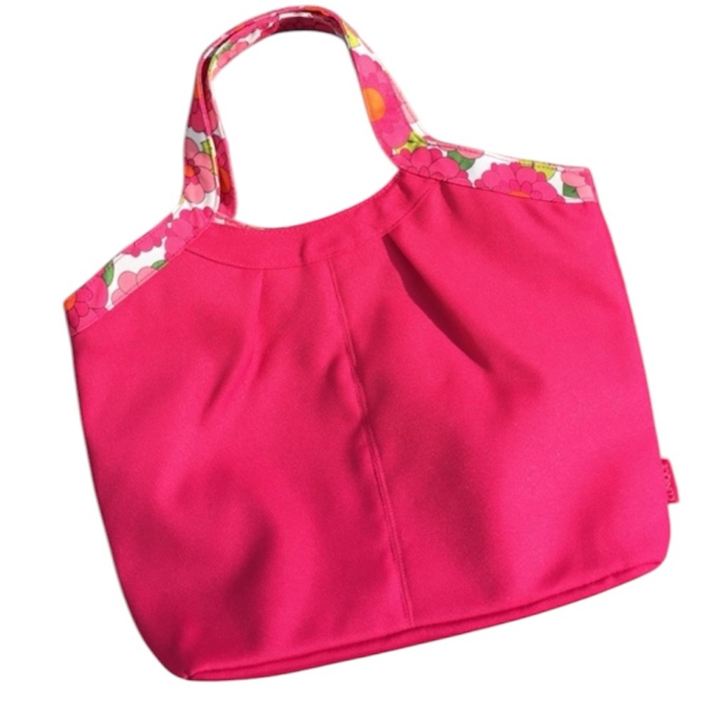 Clinique Hot Pink Floral Tote Bag